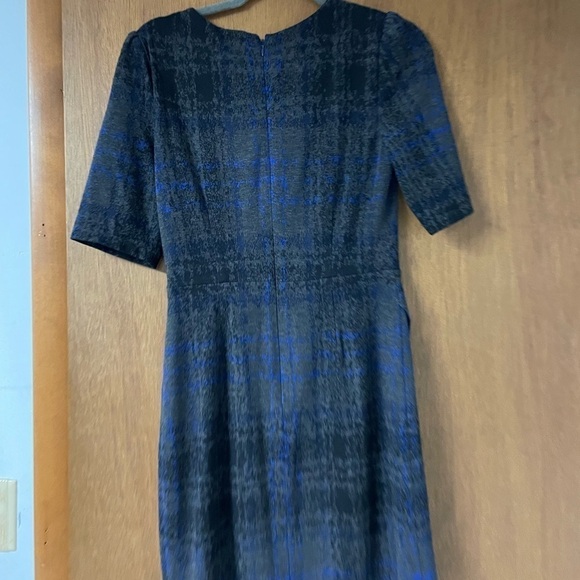 Betsey Johnson size 6 blue and gray plaid midi dress - Picture 6 of 10
